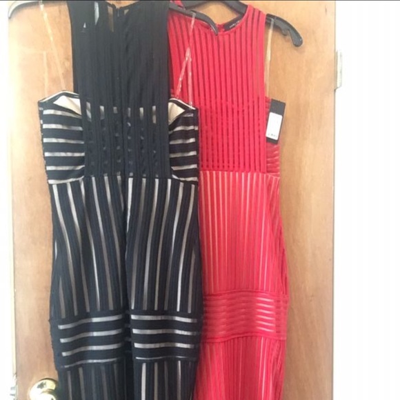 Sheer Black & Red Sleeveless 2 Dress BUNDLE New - Picture 2 of 7